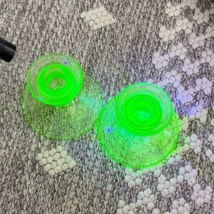 Uranium Glass Candle Holders